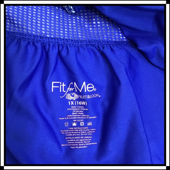 FRUIT OF THE LOOM ACTIVE MESH SEMI-FITTED ZIP RUNNING TOP NWT - 1X - Picture 2 of 13